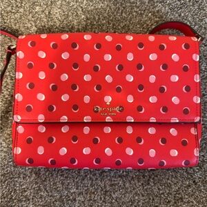 Kate Spade Red and White Polka Dot Crossbody Bag